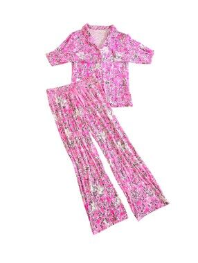 Lilly Pulitzer Pink Floral Pajama Set Size S